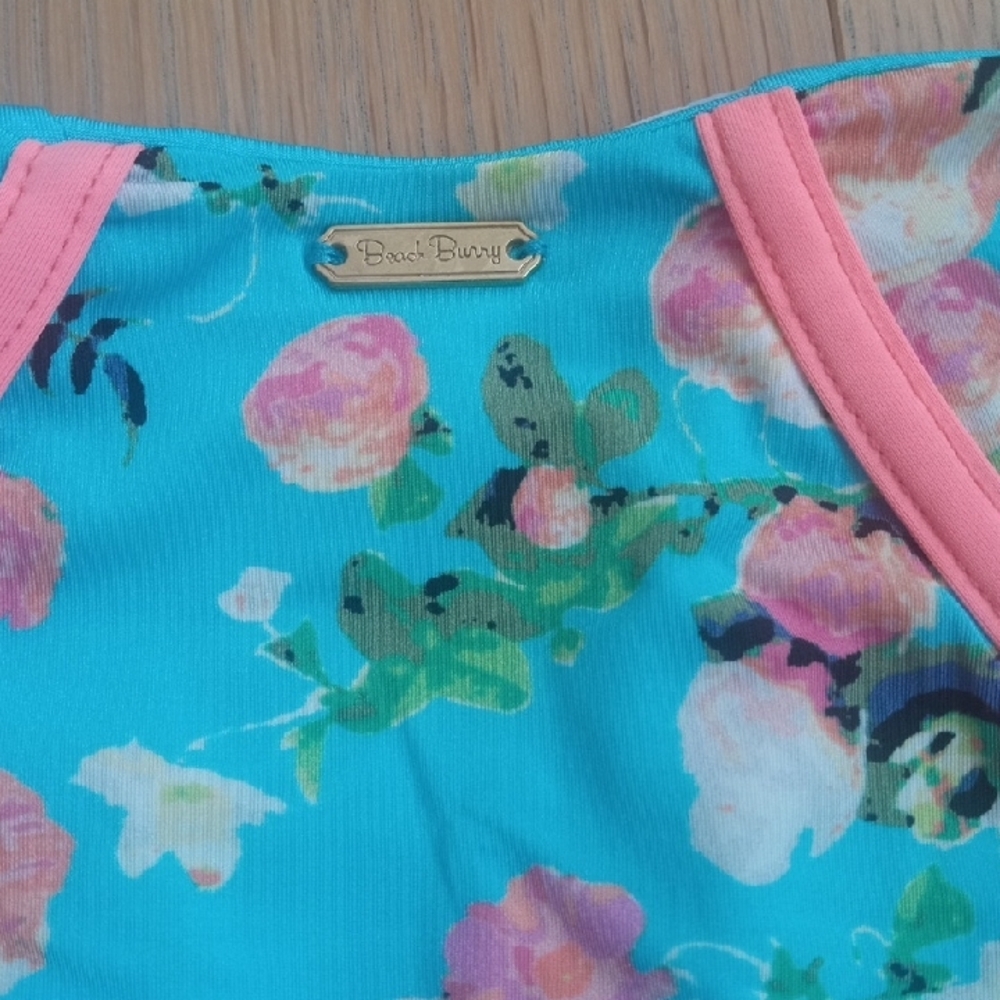 Beach Bunny Aqua and Coral Floral Bikini - Picture 7 of 10